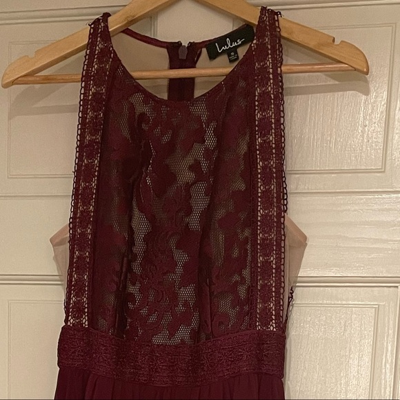 Lulu’s Forever and Always Burgundy Lace Maxi Dress - Picture 4 of 13